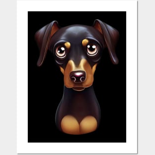 Doberman Pinscher Portrait Art Posters and Art